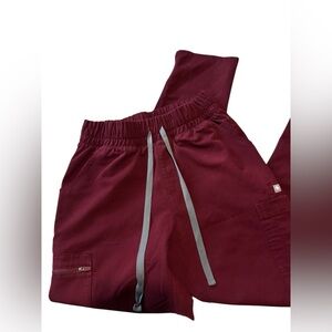 Figs Burgundy Pants - XS